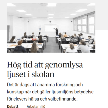 Flera forskare går ihop för bättre belysning i skolan